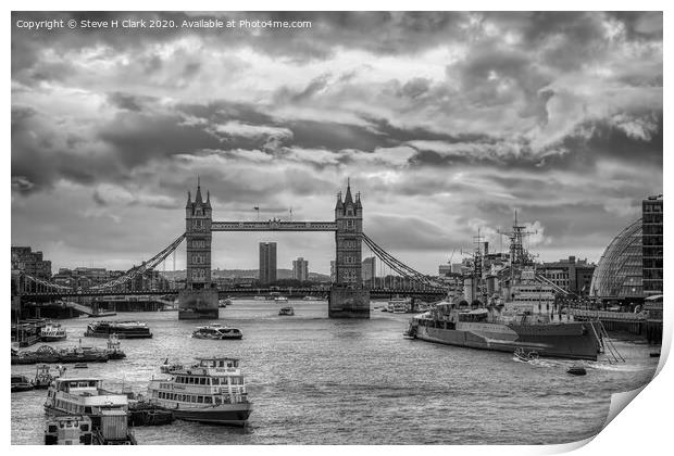 The City of London - Black and White Print by Steve H Clark