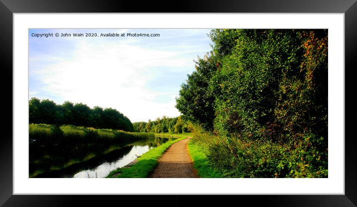 Along the canal Framed Mounted Print by John Wain