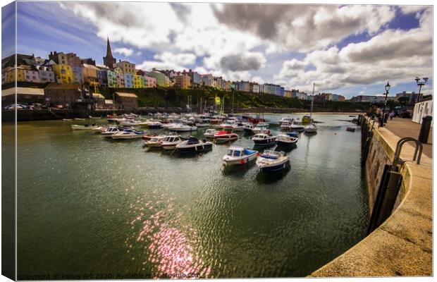 Tenby From the Harbour Canvas Print by Paddy Art
