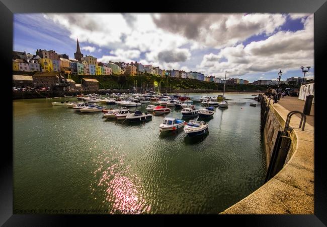 Tenby From the Harbour Framed Print by Paddy Art