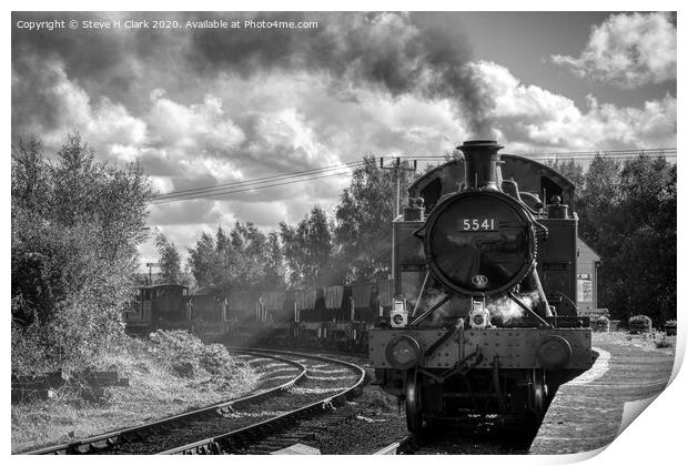 GWR Small Prairie - Black and White Print by Steve H Clark