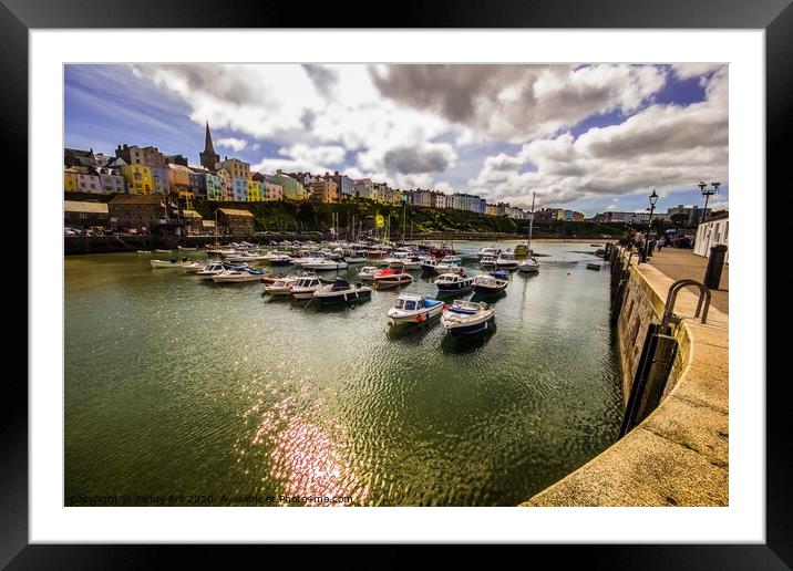 A View from Tenby Harbour Framed Mounted Print by Paddy Art
