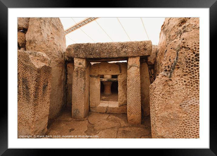 Mnajdra temples on Malta Framed Mounted Print by Frank Bach