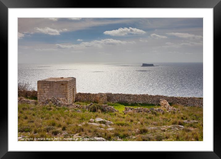 Maltese Island of Filfla Framed Mounted Print by Frank Bach
