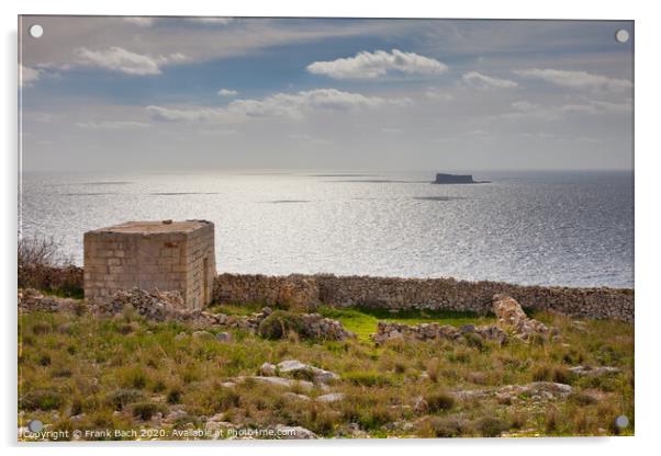 Maltese Island of Filfla Acrylic by Frank Bach