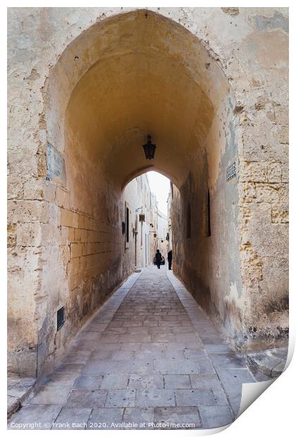 Archway, Mdina, Malta Print by Frank Bach
