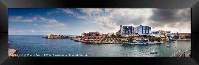 Panorama of St Julians, Malta Framed Print by Frank Bach