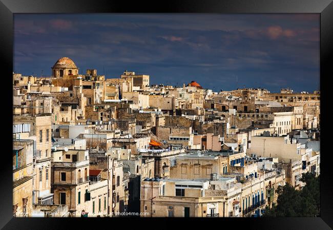 Panorama of Valletta, Malta Framed Print by Frank Bach