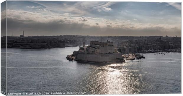Panorama of Valletta harbour, Malta Canvas Print by Frank Bach