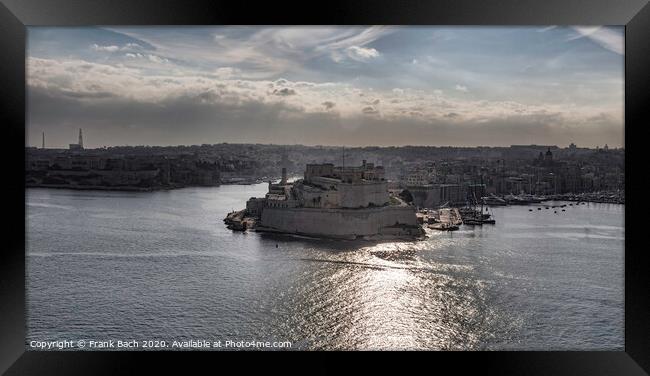 Panorama of Valletta harbour, Malta Framed Print by Frank Bach