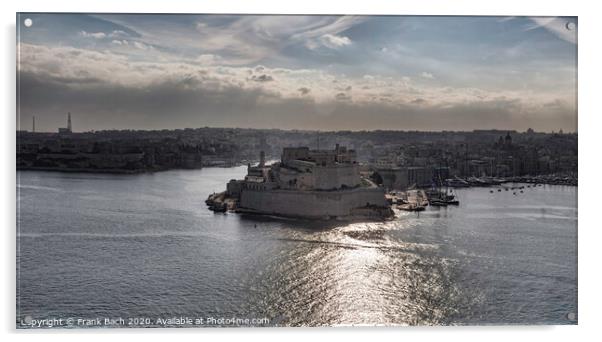 Panorama of Valletta harbour, Malta Acrylic by Frank Bach