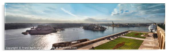 Panorama of Valletta harbour, Malta Acrylic by Frank Bach