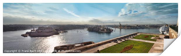 Panorama of Valletta harbour, Malta Print by Frank Bach