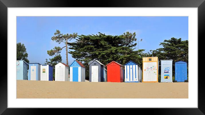 Beach Huts at Saint-Denis-d'Oléron Framed Mounted Print by Arterra 