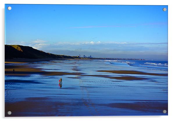 Strolling on the Beach Acrylic by Trevor Kersley RIP