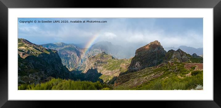  Rainbow at Pico Do Arieiro, Madeira Framed Mounted Print by Jo Sowden