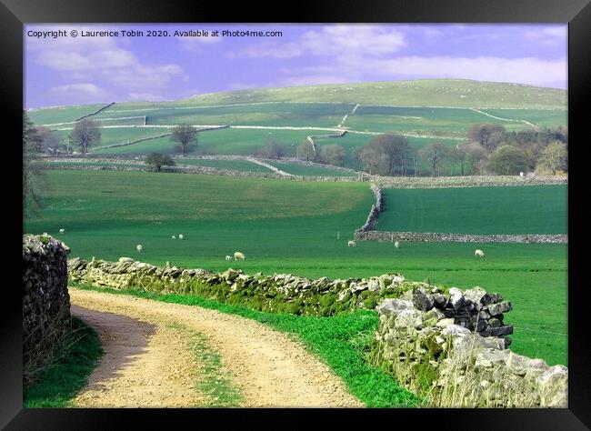 Yorkshire Countryside Walk Route Framed Print by Laurence Tobin