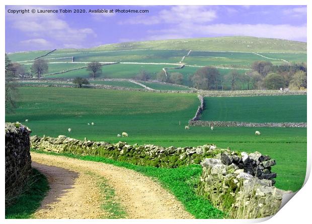 Yorkshire Countryside Walk Route Print by Laurence Tobin