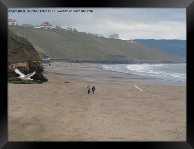 Seagulls over Scarborough Beach Framed Print by Laurence Tobin