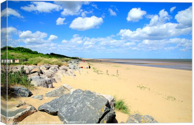 Nature at low tide in June at Winthorpe Skegness Lincolnshire. Canvas Print by john hill
