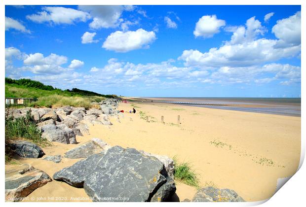 Nature at low tide in June at Winthorpe Skegness Lincolnshire. Print by john hill