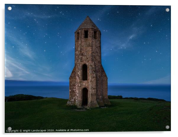 Pepperpot At Night Acrylic by Wight Landscapes