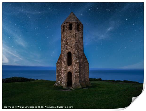 Pepperpot At Night Print by Wight Landscapes