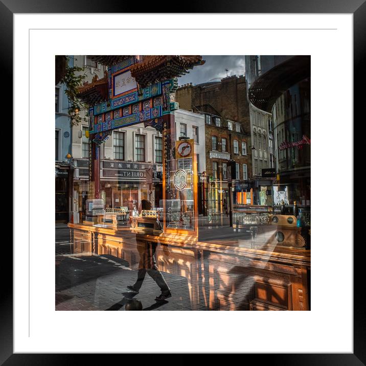 Chinatown Reflections Framed Mounted Print by mark Smith