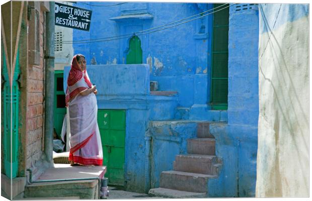 Blue House in Jodhpur, Rajasthan Canvas Print by Arterra 
