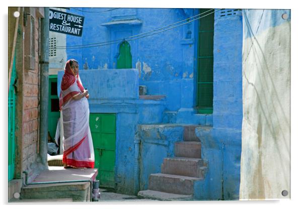 Blue House in Jodhpur, Rajasthan Acrylic by Arterra 
