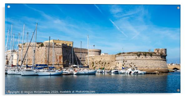 Gallipoli Castle in Puglia, Southern Italy Acrylic by Angus McComiskey