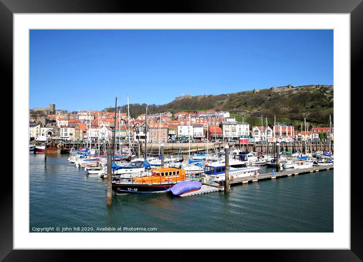 The Marina town and castle at Scarborough in Yorkshire. Framed Mounted Print by john hill