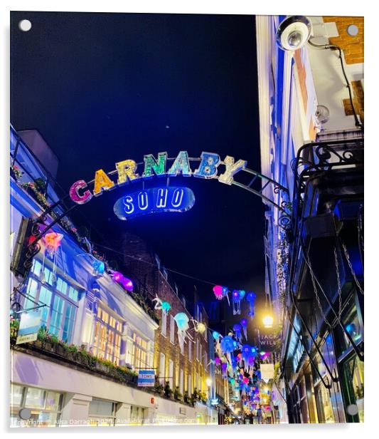 London Carnaby Street Christmas Lights Acrylic by Ailsa Darragh