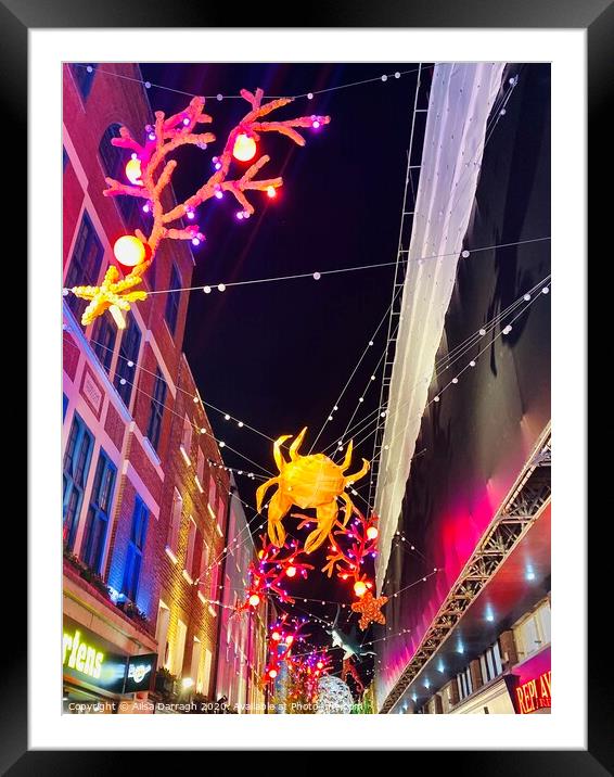 London Christmas Lights  Framed Mounted Print by Ailsa Darragh