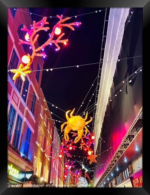 London Christmas Lights  Framed Print by Ailsa Darragh