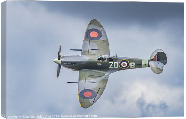 Spitfire Mk IX MH434 Canvas Print by Simon Pocklington