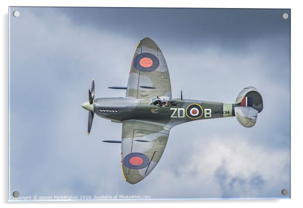 Spitfire Mk IX MH434 Acrylic by Simon Pocklington