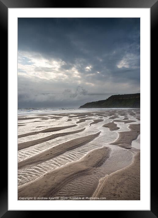 Cayton bay, Scarborough, North Yorkshire Framed Mounted Print by Andrew Kearton