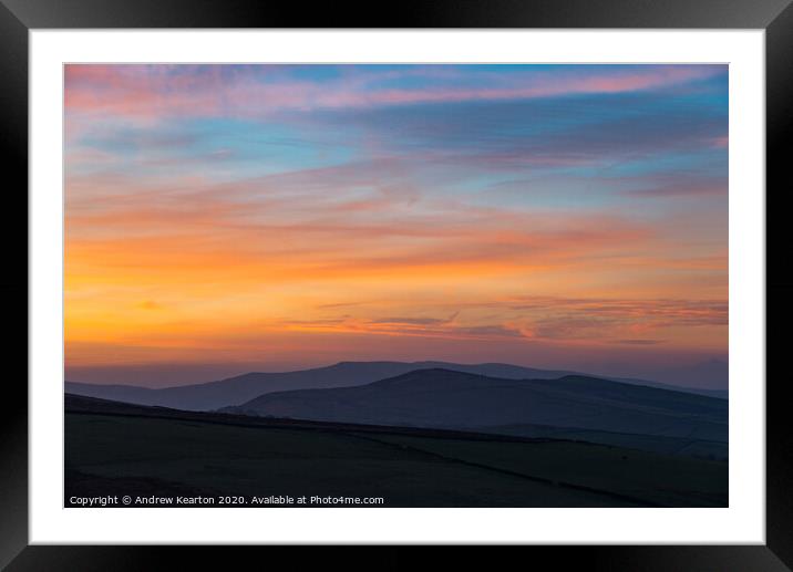 Beautiful dawn over the hills of the High Peak, De Framed Mounted Print by Andrew Kearton