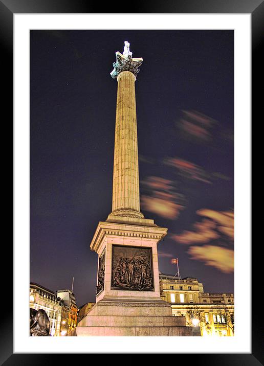 Nelson's Column, Trafalgar Square Framed Mounted Print by Phil Hall
