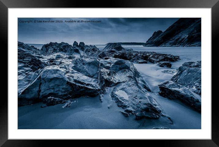 Seascape in Blue Framed Mounted Print by Lee Kershaw