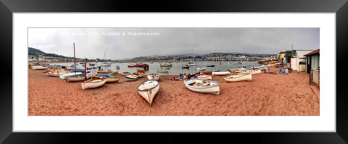 Boats on Teign River Beach, Teignmouth, Devon Framed Mounted Print by Philip Brown