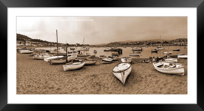 Teign River Beach 2, Sepia Framed Mounted Print by Philip Brown
