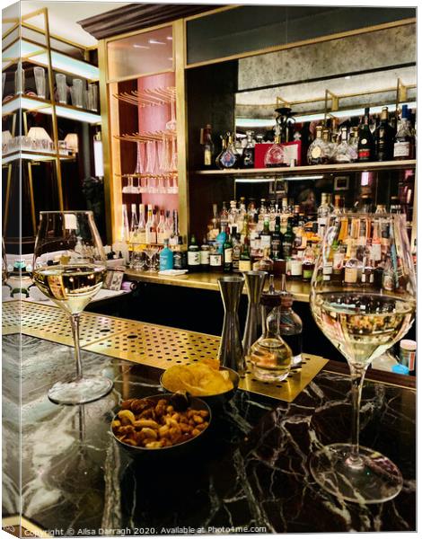Wine at The American Bar at The Stafford, London Canvas Print by Ailsa Darragh