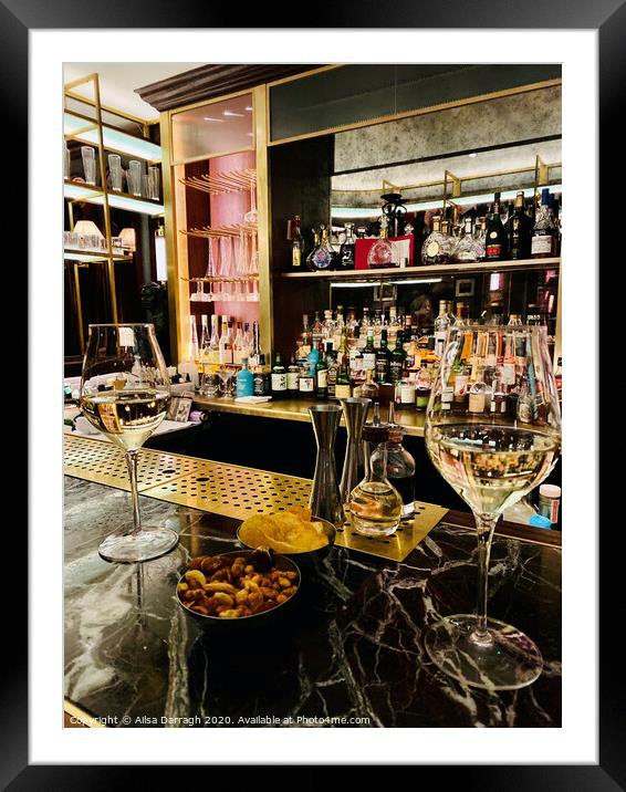 Wine at The American Bar at The Stafford, London Framed Mounted Print by Ailsa Darragh