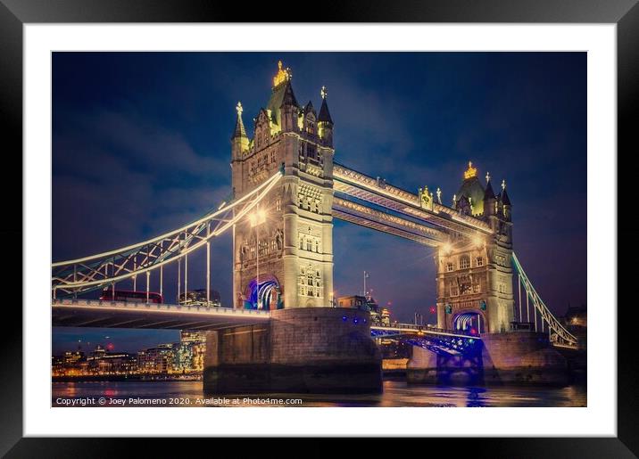 Mighty Tower Bridge Framed Mounted Print by Joey Palomeno