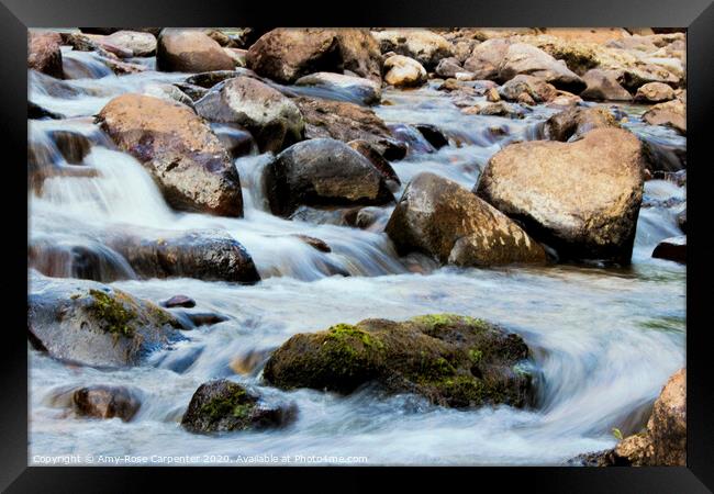 Cascading water in Scotland  Framed Print by Amy-Rose Carpenter