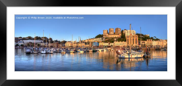 Torquay Harbor, Devon, Panorama Framed Mounted Print by Philip Brown