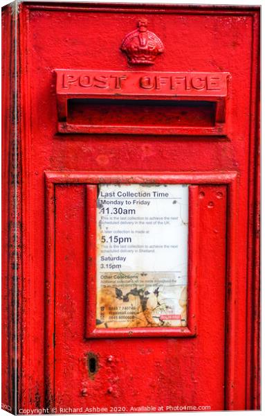 Red post box Canvas Print by Richard Ashbee