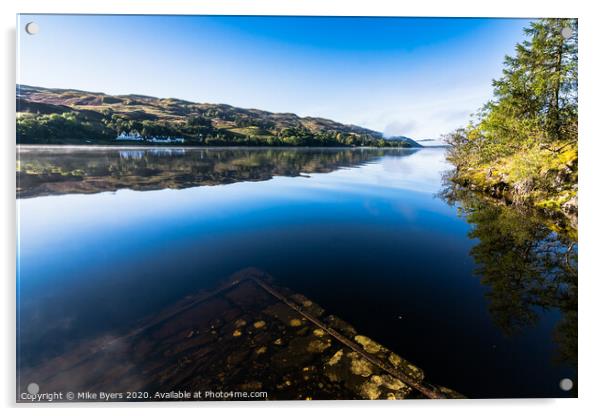 Serene Reflections: Captivating Loch Awe Landscape Acrylic by Mike Byers